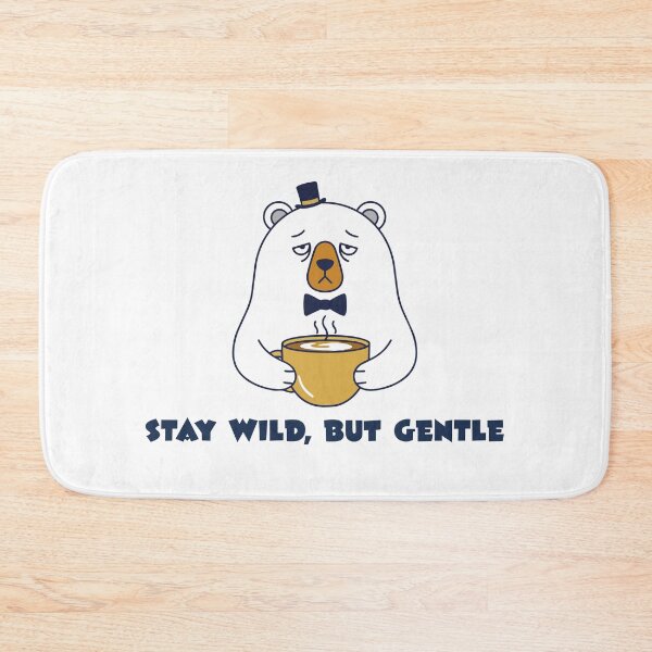 Item preview, "Stay Wild, But Gentle" Sophisticated Polar Bear Coffee Art - Dapper Bear with Bowtie Design - Cozy Morning Graphic designed and sold by BestChoiceService.