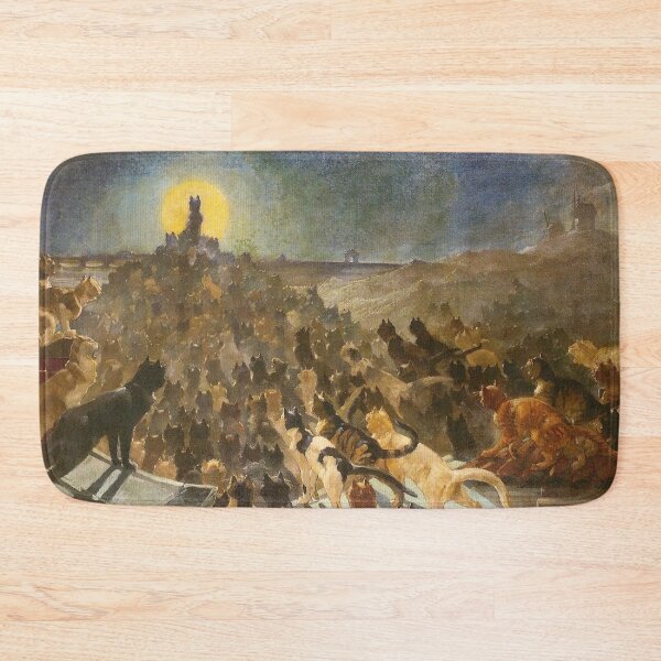 Item preview, Apotheosis of Cats by Théophile-Alexandre Steinlen - Vintage Illustration Moonlit Cat Gathering for Cat Lovers designed and sold by RickE.