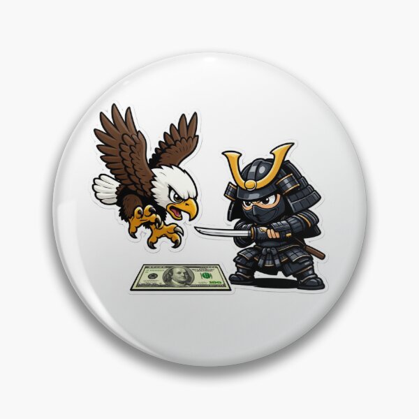 Item preview, American Eagle vs Samurai Ninja Cartoon designed and sold by SNC3421.
