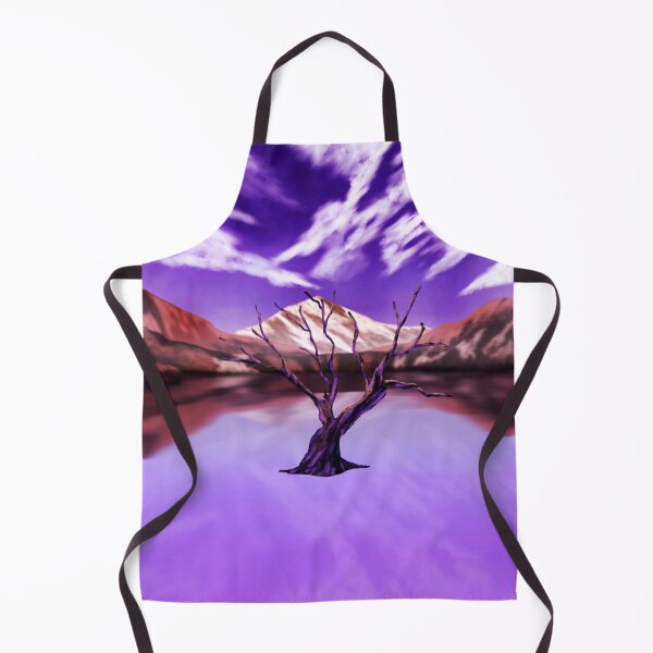 Item preview, Purple Sea Landscape Painting with Mountains and Tree designed and sold by CanvasCharms.