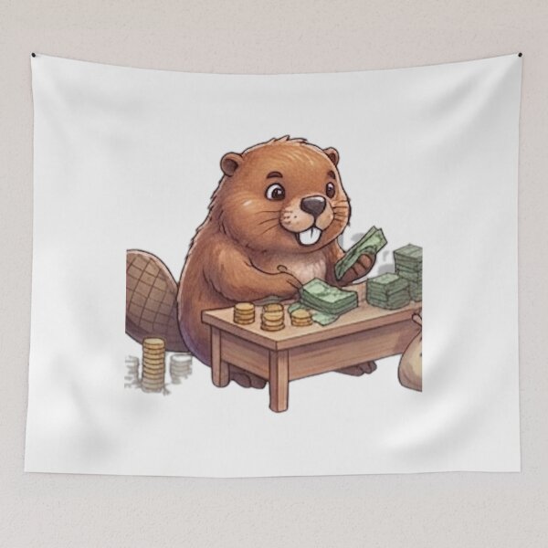 Item preview, Money Counting Beaver designed and sold by DailyDoodlesBySumbul.