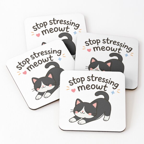 Item preview, Stop Stressing Meowt – Cute Stretching Cat designed and sold by anabellstar design co.