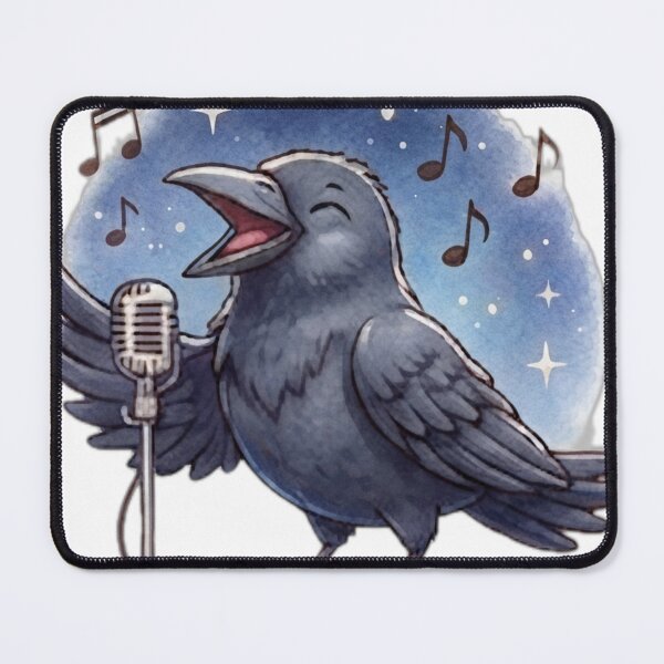 Item preview, Singing Crow Under The Stars designed and sold by DailyDoodlesBySumbul.