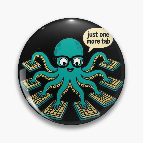 Artikelvorschau, Nur noch ein Tab – Lustiges Multitasking-T-Shirt mit Oktopus-Motiv für Programmierer entworfen und verkauft von Geek Tracy Shop.