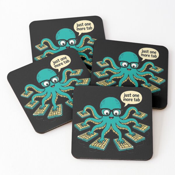Item preview, Just One More Tab - Funny Octopus Programmer Multitasking Shirt designed and sold by Geek Tracy Shop.