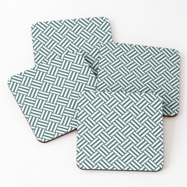 Item preview, Teal And White Basket Weave Pattern designed and sold by pattern-archive.