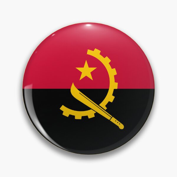 Item preview, Round Angola Flag Icon | Circular Angolan Flag Button Element designed and sold by NTGUILTY.