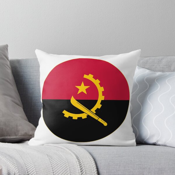 Artikelvorschau, Rundes Symbol der Angola-Flagge | Kreisförmiges Button-Element mit der Angola-Flagge entworfen und verkauft von NTGUILTY.