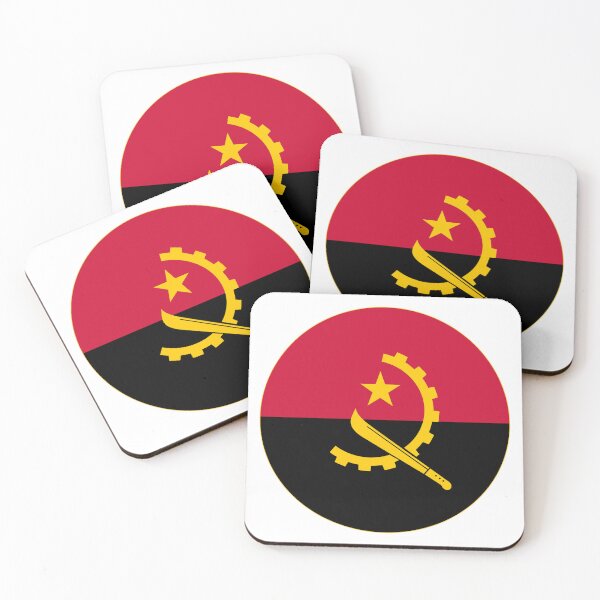 Item preview, Round Angola Flag Icon | Circular Angolan Flag Button Element designed and sold by NTGUILTY.