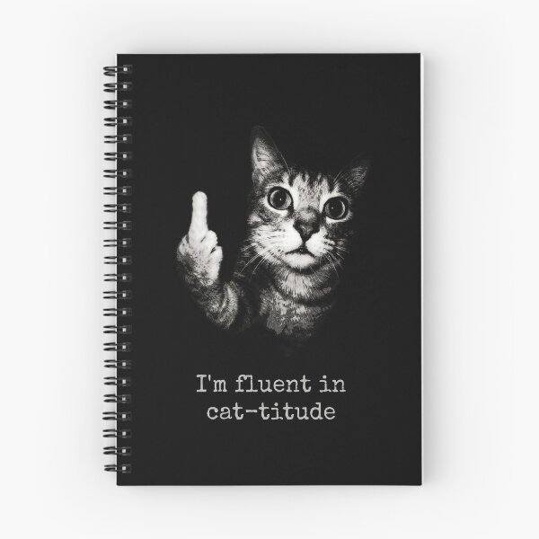 Item preview, Title I'm Fluent In Cat-titude Funny Cat Flipping Middle Finger designed and sold by Off-Road-Zone.
