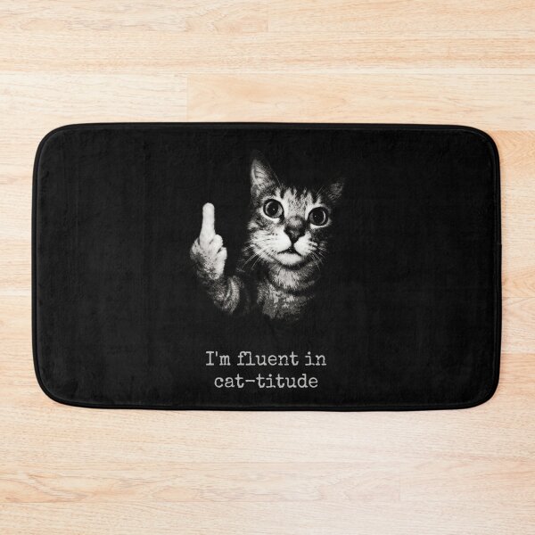 Item preview, Title I'm Fluent In Cat-titude Funny Cat Flipping Middle Finger designed and sold by Off-Road-Zone.