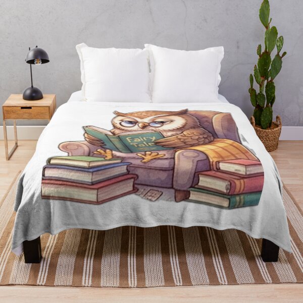 Aperçu de l'œuvre Wise Owl Reading Fairy Tales créée et vendue par DailyDoodlesBySumbul.
