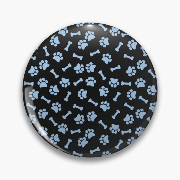 Item preview, Black And Baby Blue Dog Paw And Bone Pattern designed and sold by pattern-archive.
