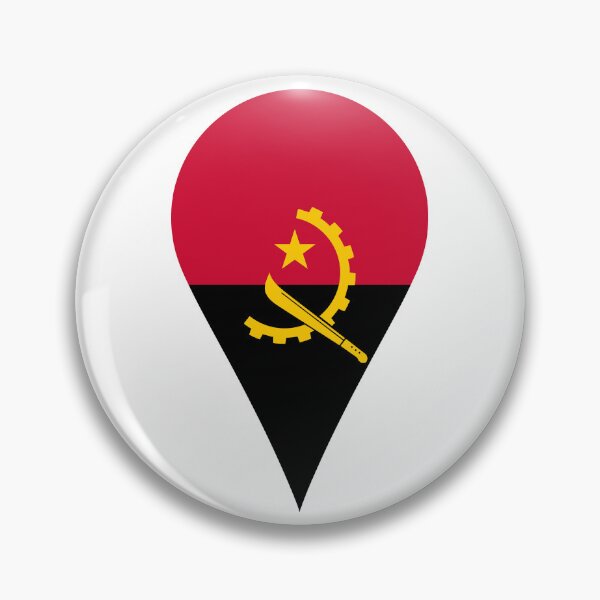 Item preview, Angola Flag Location Pin Map Marker | Angolan Destination GPS Icon designed and sold by NTGUILTY.