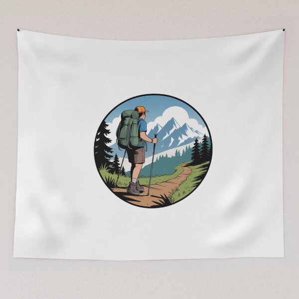 Item preview, Comic Book Hiker on Mountain Trail designed and sold by NiftyWrx.
