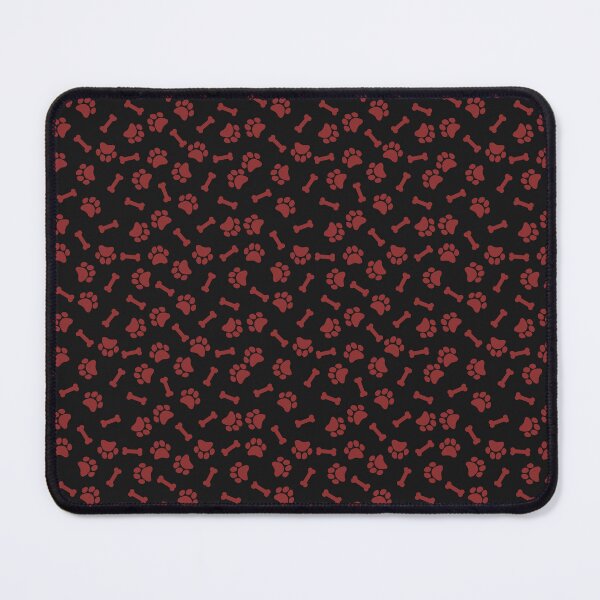 Item preview, Black And Brick Red Dog Paw And Bone Pattern designed and sold by pattern-archive.