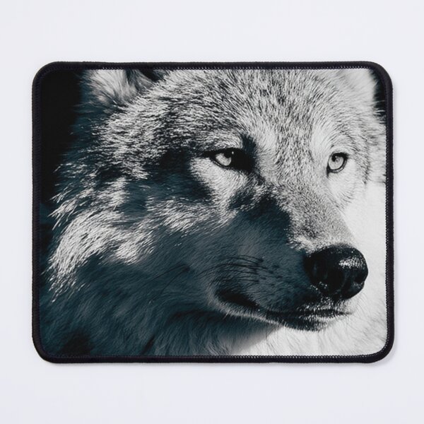 Item preview, Wild Wolf Portrait Black White Dark Background Art designed and sold by UhuCriei .