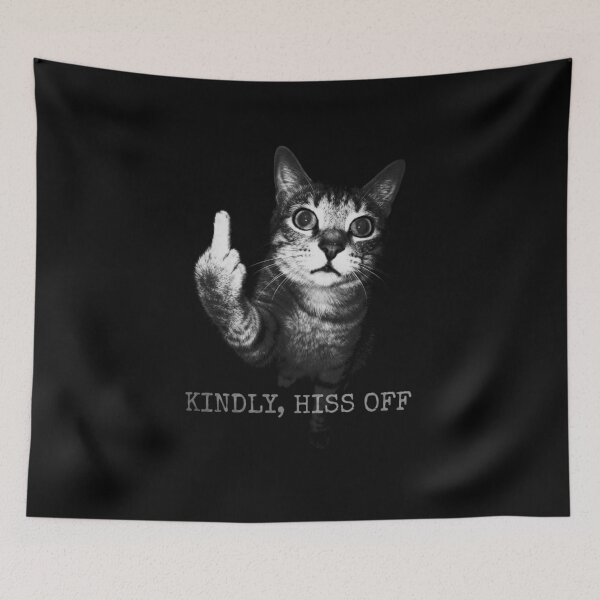 Item preview, Kindly Hiss Off Funny Cat Flipping Middle Finger designed and sold by Off-Road-Zone.