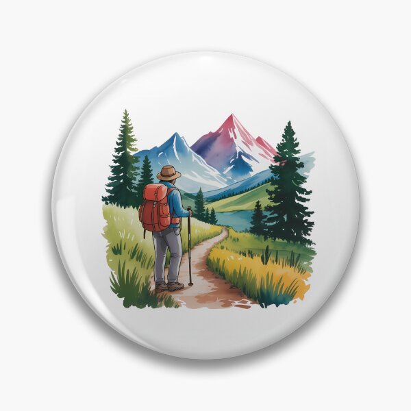 Item preview, Watercolor Hiker on Trail designed and sold by NiftyWrx.