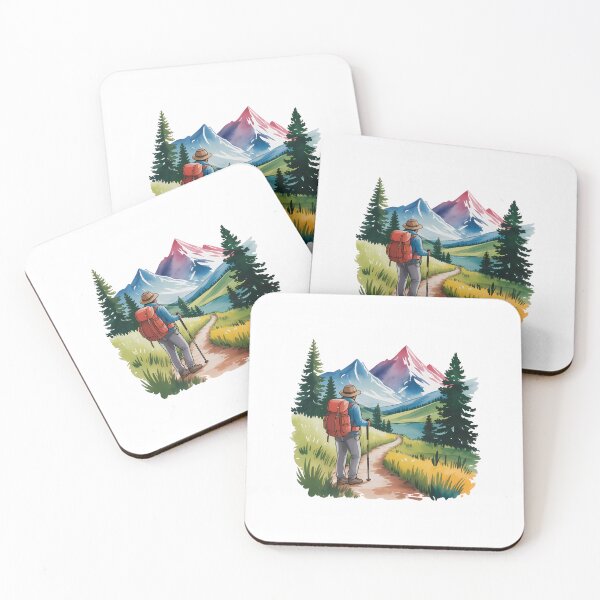 Item preview, Watercolor Hiker on Trail designed and sold by NiftyWrx.