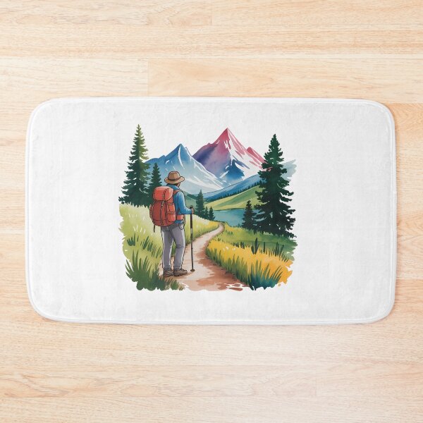 Item preview, Watercolor Hiker on Trail designed and sold by NiftyWrx.