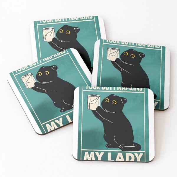 Item preview, Black Cat Your Butt Napkins My Lady Vintage  designed and sold by PurrfectHome.