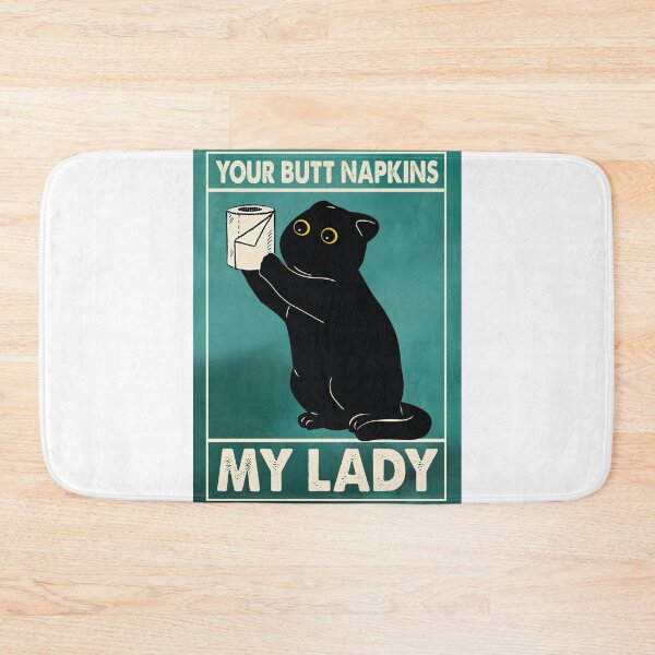 Item preview, Black Cat Your Butt Napkins My Lady Vintage  designed and sold by PurrfectHome.