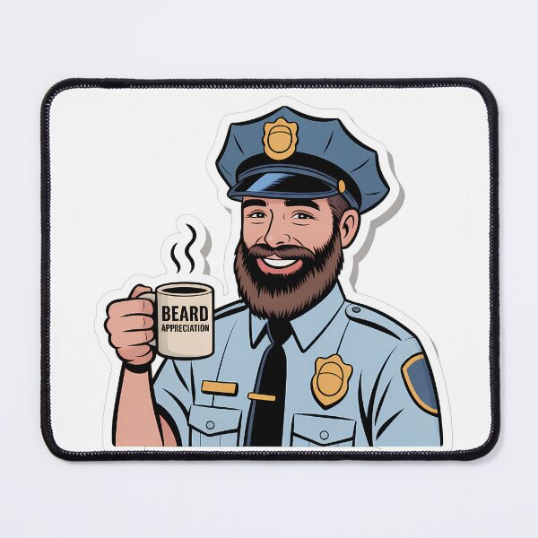 Item preview, Playful Beard-Loving Officer designed and sold by NiftyWrx.