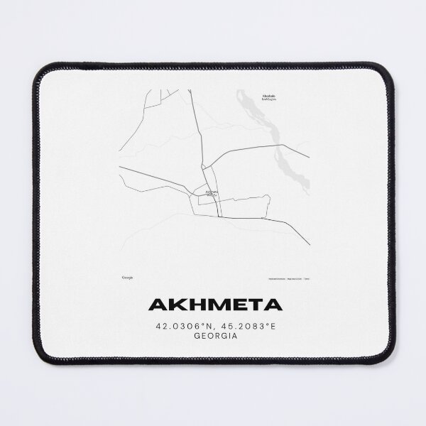 Item preview, Akhmeta Georgia Minimalist City Map with Coordinates | Black and White Street Map Art designed and sold by RM-Journey.