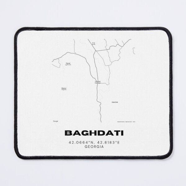 Item preview, Baghdati Georgia Minimalist City Map with Coordinates | Black and White Street Map Art designed and sold by RM-Journey.