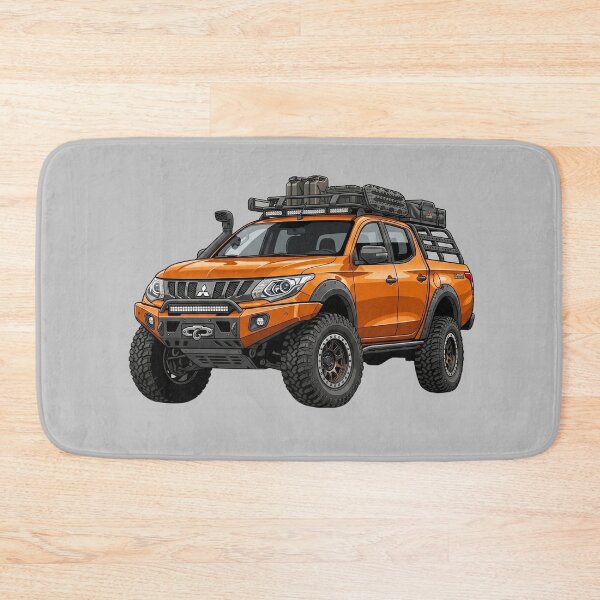 Item preview, Custom Mitsubishi L200 Triton Orange Overland Pickup Truck Illustration designed and sold by Motorline44.