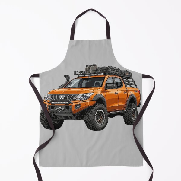 Item preview, Custom Mitsubishi L200 Triton Orange Overland Pickup Truck Illustration designed and sold by Motorline44.