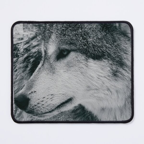 Item preview, Wolf Portrait Glitch Effect Black White Digital Art designed and sold by UhuCriei .