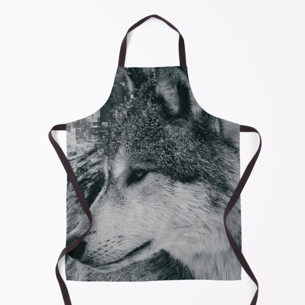 Item preview, Wolf Portrait Glitch Effect Black White Digital Art designed and sold by UhuCriei .