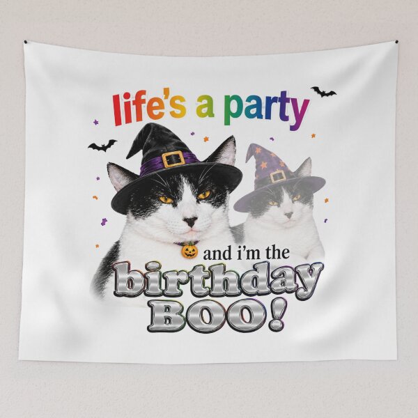 Item preview, Life's A Party Birthday Boo Cat designed and sold by BoringClothes .