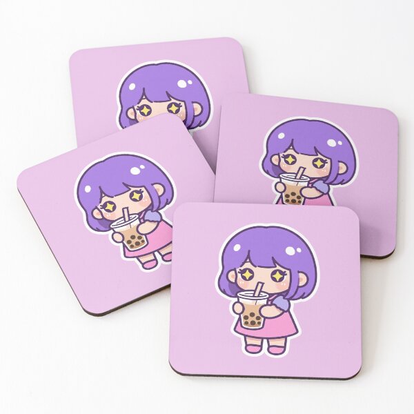 Artikelvorschau, Boba Tea Addict - Cute Kawaii Chibi Anime Girl With Bubble Tea entworfen und verkauft von Revyra Design .