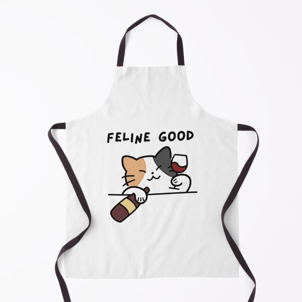Item preview, Feline Good - Funny Cat Drinking Alcohol Pun designed and sold by Draw-some Doodles.