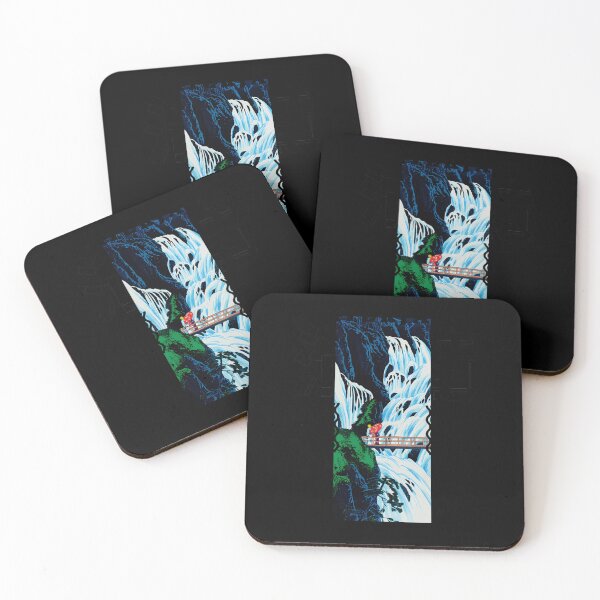 Item preview, Traditional Japanese Woodblock Waterfall Art in Modern Frame designed and sold by Pramuditha Maduwantha.
