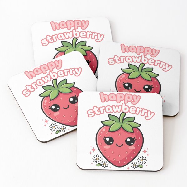 Item preview, Happy Strawberry Kawaii Cartoon Design | Cute Smiling Strawberry Aesthetic Gift for Fruit Lovers designed and sold by morning sun.