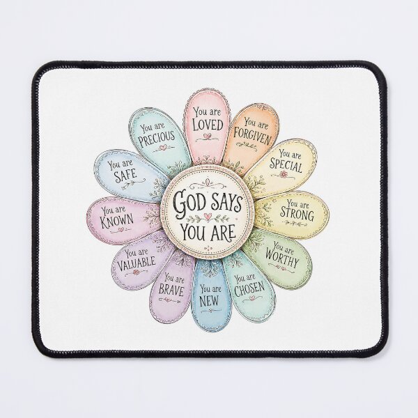 Item preview, God Says You Are – Christian Bible Verse Floral Faith Design | Inspirational Scripture Gift designed and sold by Image Shop Australia.