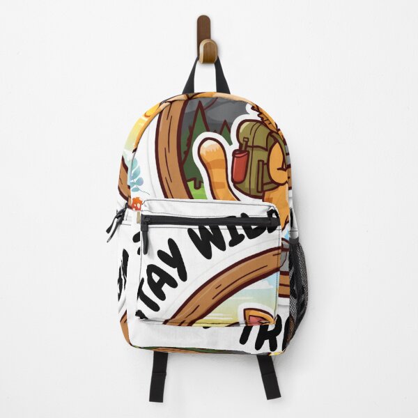 Item preview, Cute Hiking Cat Sticker - Stay Wild & Explore Adventure Badge designed and sold by OwnZone.