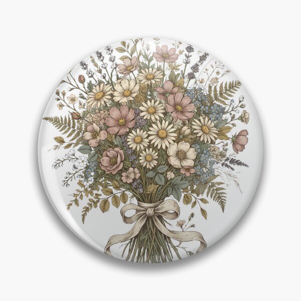 Item preview, Vintage Wildflower Bouquet Botanical Illustration designed and sold by ShopVelona.