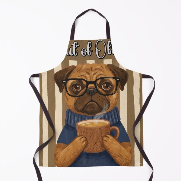 Item preview, Pug with Coffee and Sweater – Out of the Office designed and sold by UUniqueIImprint.