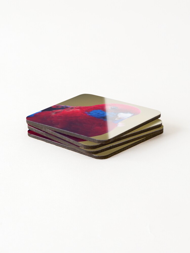 Thumbnail 4 of 5, Coasters (Set of 4), Rosella Portrait  designed and sold by RabbottPhoto.