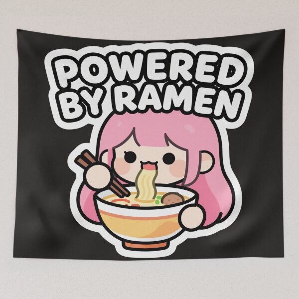 Artikelvorschau, Powered By Ramen - Cute Anime Foodie entworfen und verkauft von Revyra.