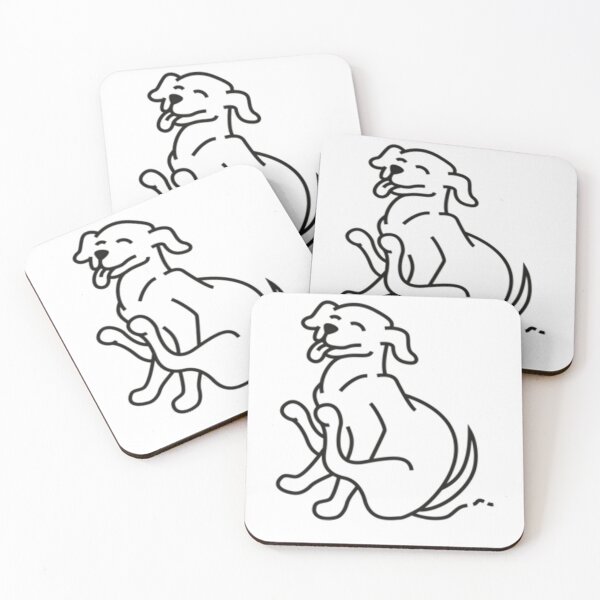 Item preview, Minimalist Dark Dog Scratching Outline designed and sold by Rjaa Designes.