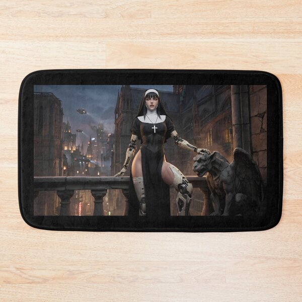 Item preview, Cyberpunk Nun Futuristic Sci-Fi Art designed and sold by GalleryBrisArt.