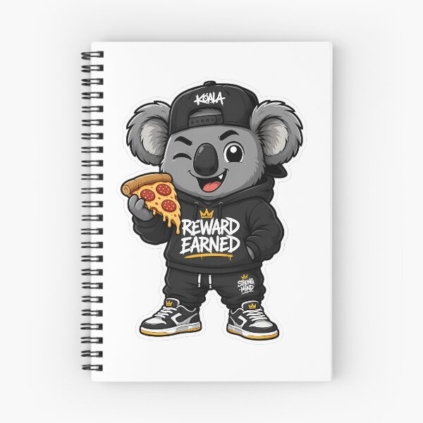Item preview, Reward Earned Koala – Pizza After Workout Cartoon Mascot Sticker designed and sold by Aesthicer.