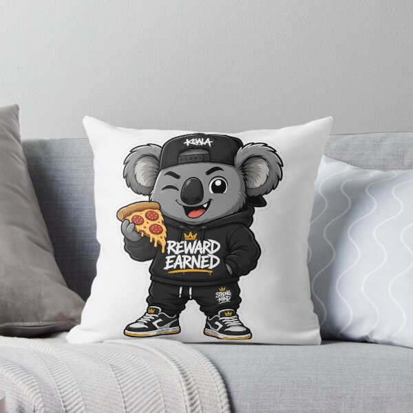 Item preview, Reward Earned Koala – Pizza After Workout Cartoon Mascot Sticker designed and sold by Aesthicer.