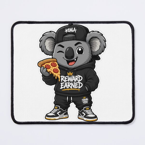 Item preview, Reward Earned Koala – Pizza After Workout Cartoon Mascot Sticker designed and sold by Aesthicer.
